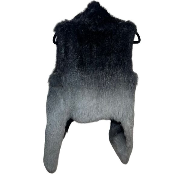 Yves Salomon Grey Black Ombre Rabbit Fur Vest Sz. 36 (US 4) - Picture 4 of 6